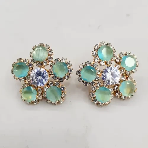 Small 5-Stone Round Shape Tops Earrings