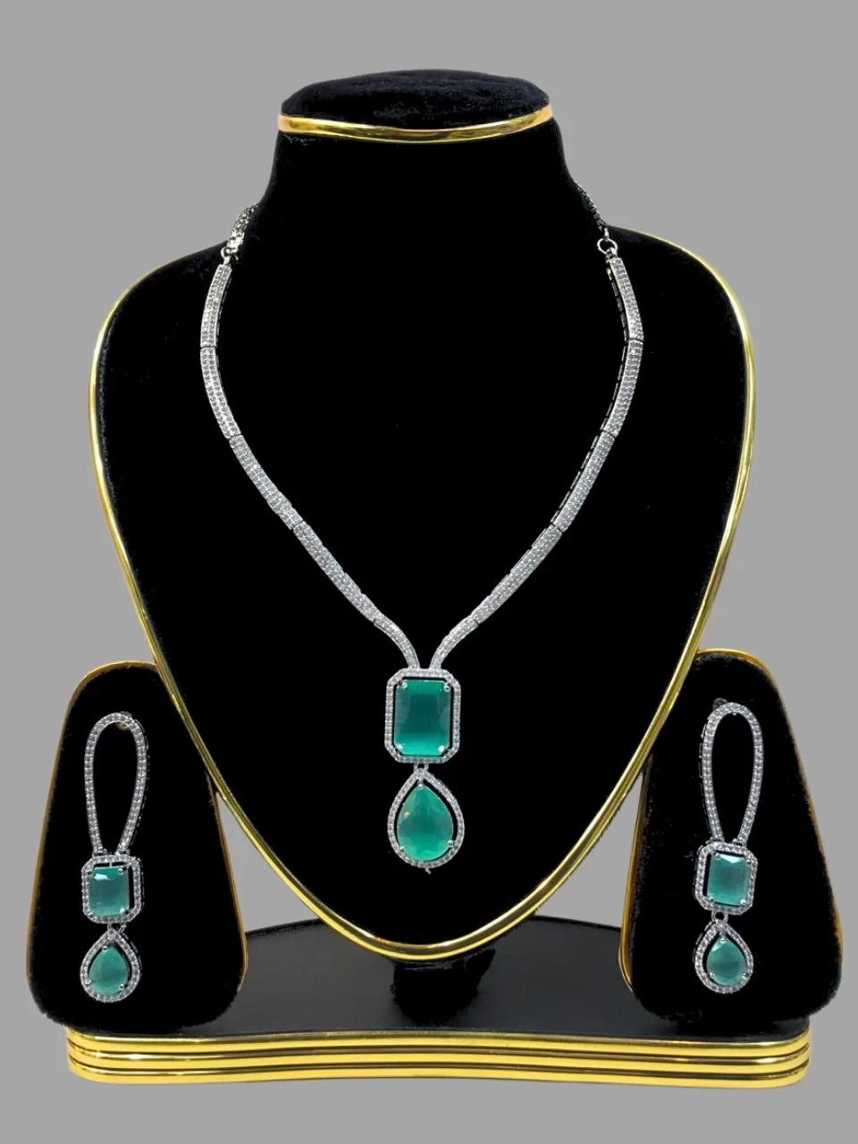 Ad Brass American Diamonds Necklace Set